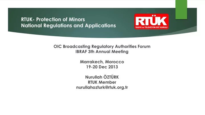 rtuk protection of minors national regulations and