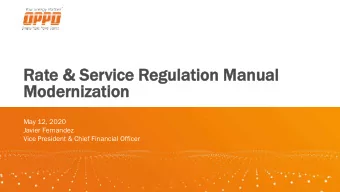 Rat  ate  e &amp; Ser  ervice R  e Reg  egulation Man  Manual  Modernizati  zation  May 12, 2020