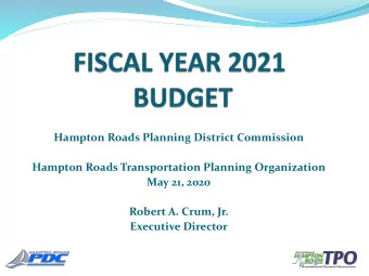 Hampton Roads Planning District Commission  Hampton Roads Transportation Planning Organization  May