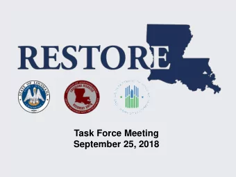 Task Force Meeting  September 25, 2018  Agenda  Program Updates    Homeowner Program