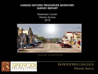 DOWNTOWN LINCOLN  Historic Survey  DOWNTOWN LINCOLN  Historic Survey  LINCOLN DOWNTOWN  Historic