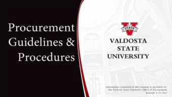 How t  to  o Find U  nd Us  Conta  tact I  ct Information  VSU P  Procurem  emen  ent W  Website: