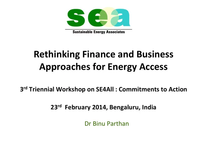 rethinking finance and business