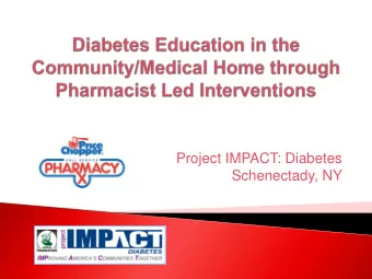 Project IMPACT: Diabetes  Schenectady, NY  Community  Regional Supermarket Pharmacy  Medical