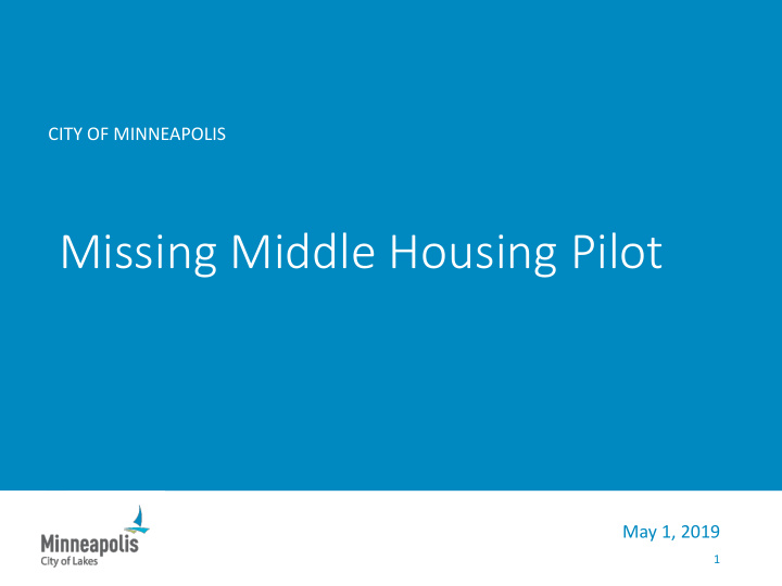 missing middle housing pilot