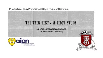 Dr Dheeshana Sayakkarage  Dr Mohamed Badawy  Amateur sporting clubs may not have access to