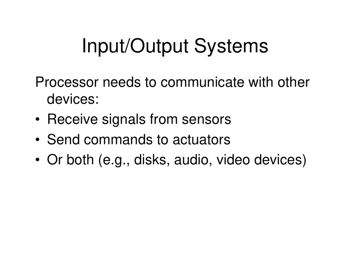 input output systems