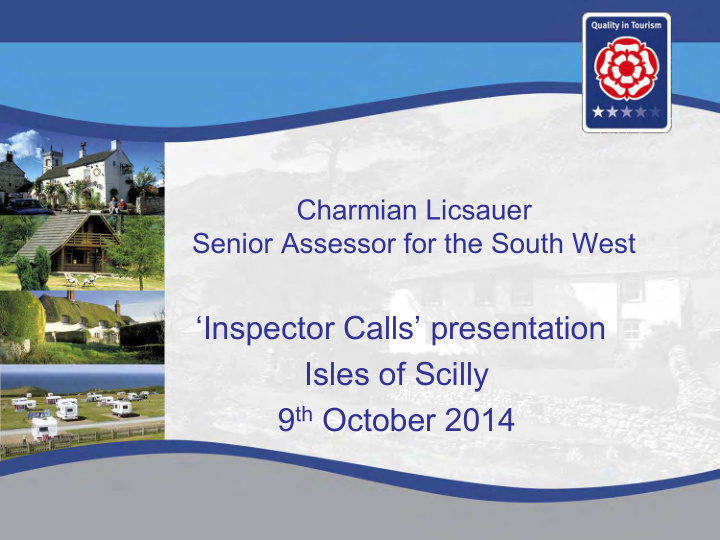 9 th october 2014 an introduction to quality in tourism