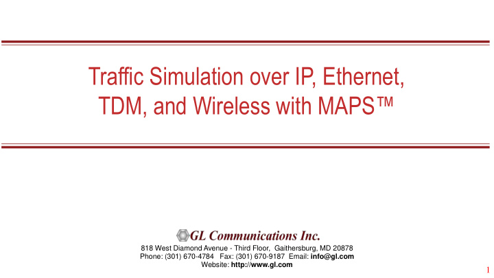 tdm and wireless with maps