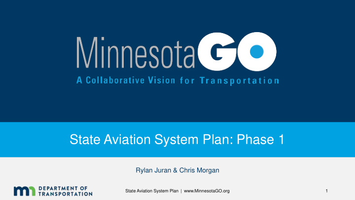 state aviation system plan phase 1