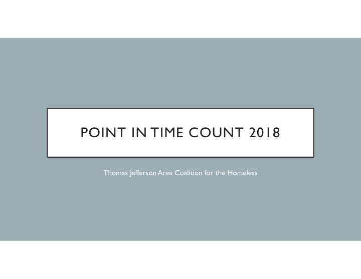 point in time count 2018