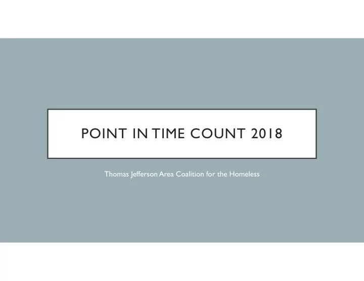 point in time count 2018