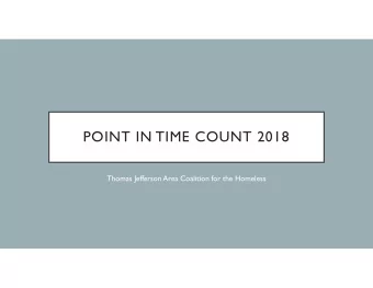 POINT IN TIME COUNT 2018  Thomas Jefferson Area Coalition for the Homeless  METHODOLOGY