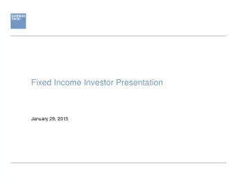 January 29, 2015  Cautionary Note  on Forward-Looking Statements Todays presentation may include