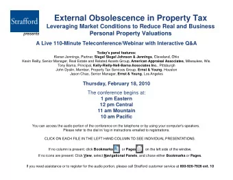External Obsolescence in Property Tax  Leveraging Market Conditions to Reduce Real and Business