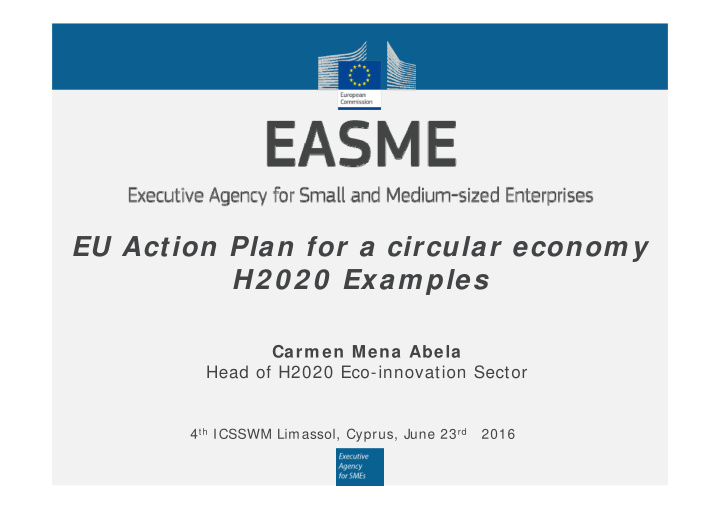 eu action plan for a circular econom y h2 0 2 0 exam ples