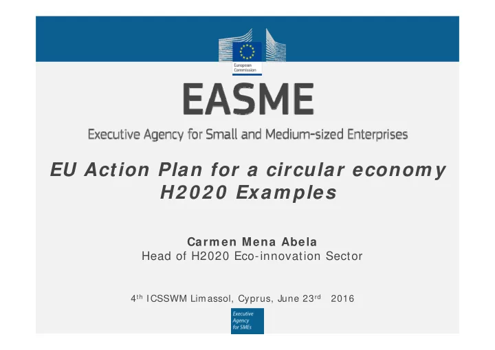 eu action plan for a circular econom y h2 0 2 0 exam ples