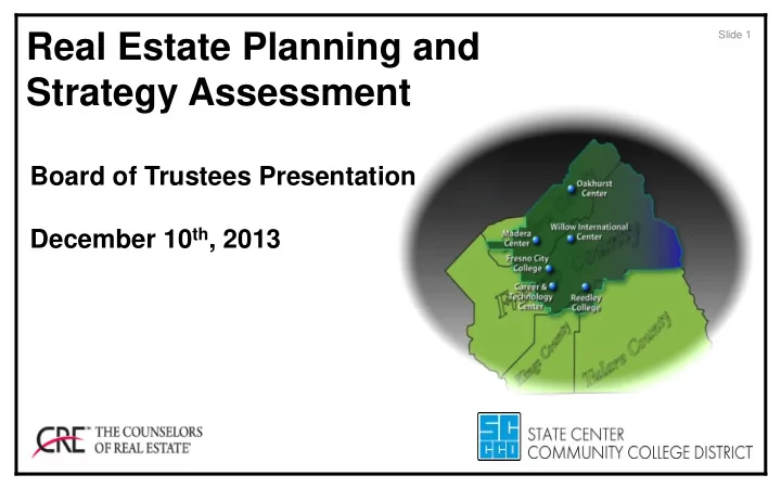 real estate planning and strategy assessment