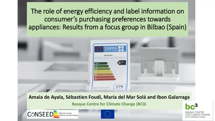 appliances results from a focus group in in bil