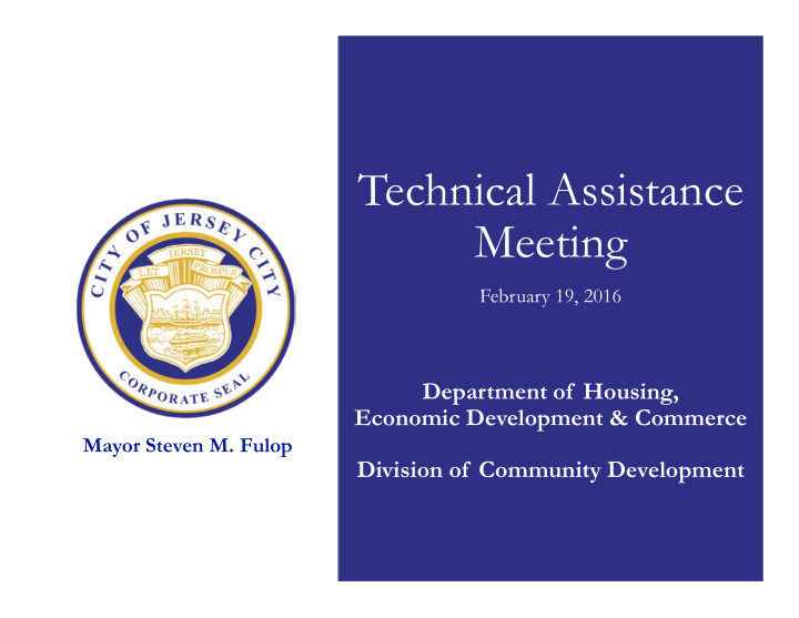technical assistance meeting