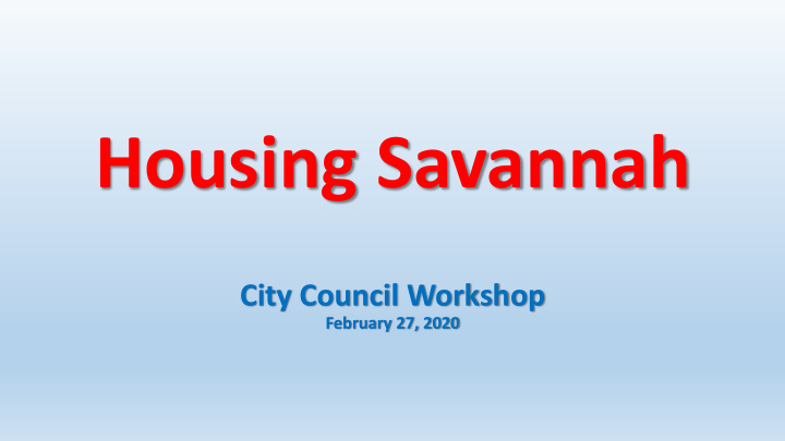 housing savannah