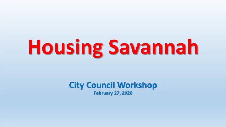 housing savannah