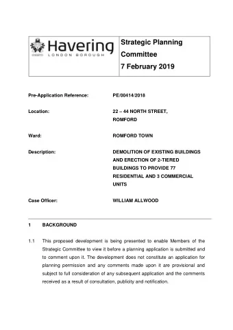 Strategic Planning  Committee 7 February 2019  Pre-Application Reference:  PE/00414/2018 22  44