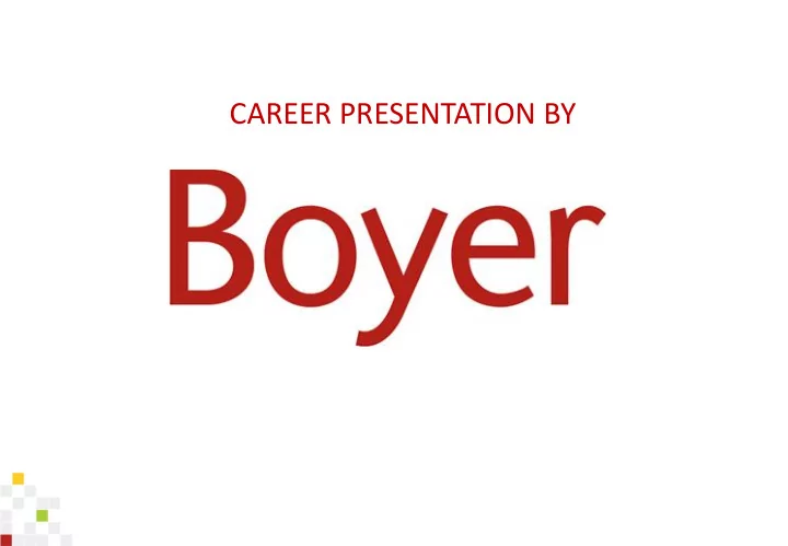 career presentation by introductions