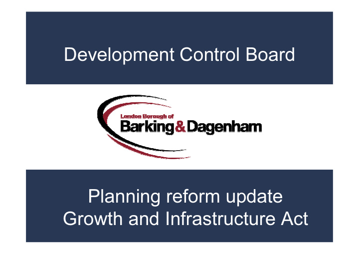 development control board planning reform update growth