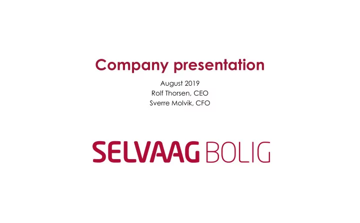 company presentation