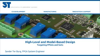 High-Level and Model-Based Design  Targeting FPGAs and SoCs  Sander Ter Burg, FPGA System Engineer