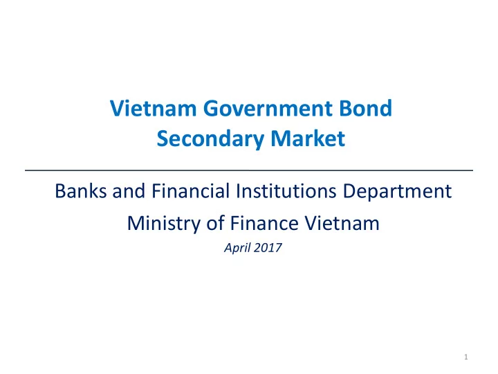 vietnam government bond secondary market