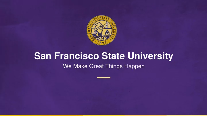 san francisco state university