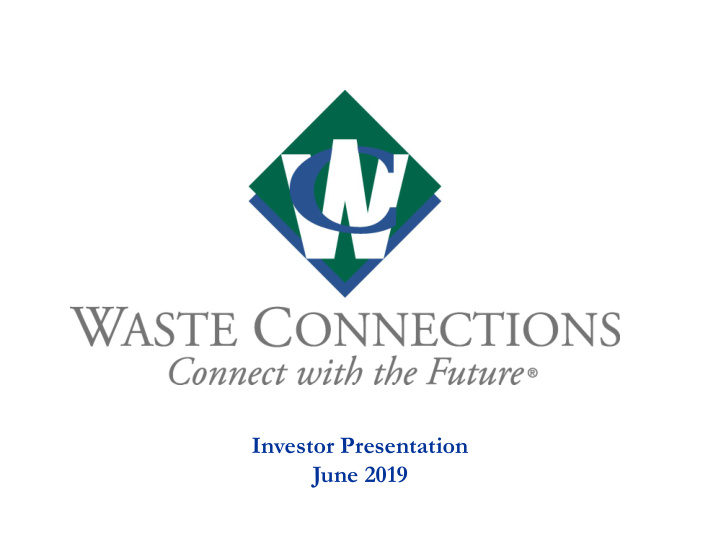 investor presentation june 2019 safe harbor statement