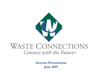 Investor Presentation  June 2019  SAFE HARBOR STATEMENT  This document contains forward-looking