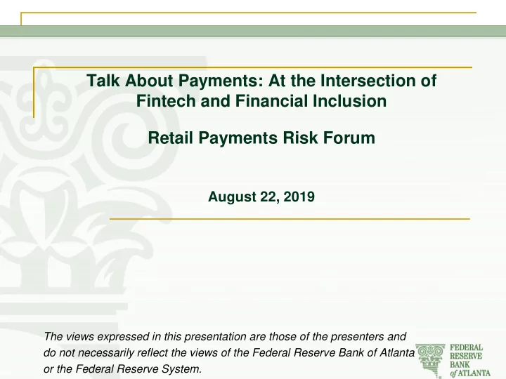 talk about payments at the intersection of fintech and