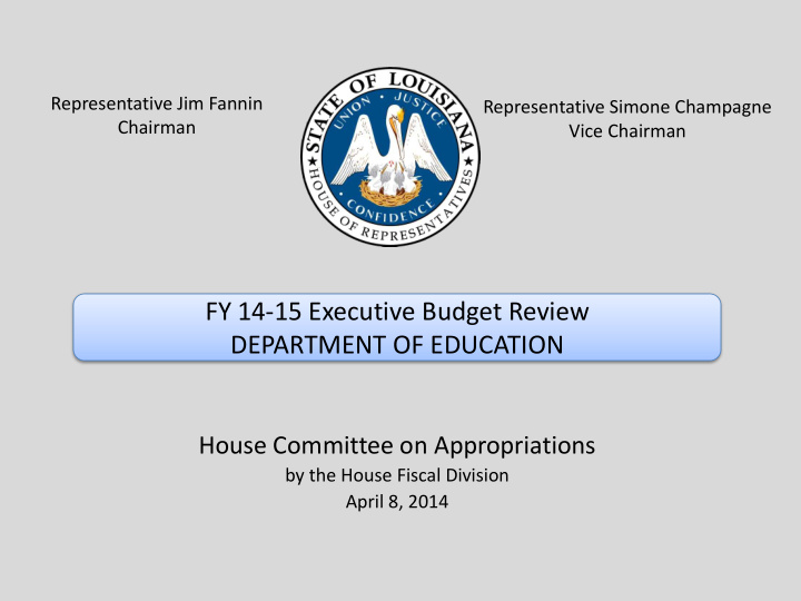 fy 14 15 executive budget review