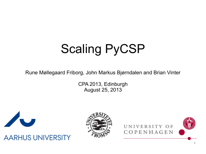 scaling pycsp