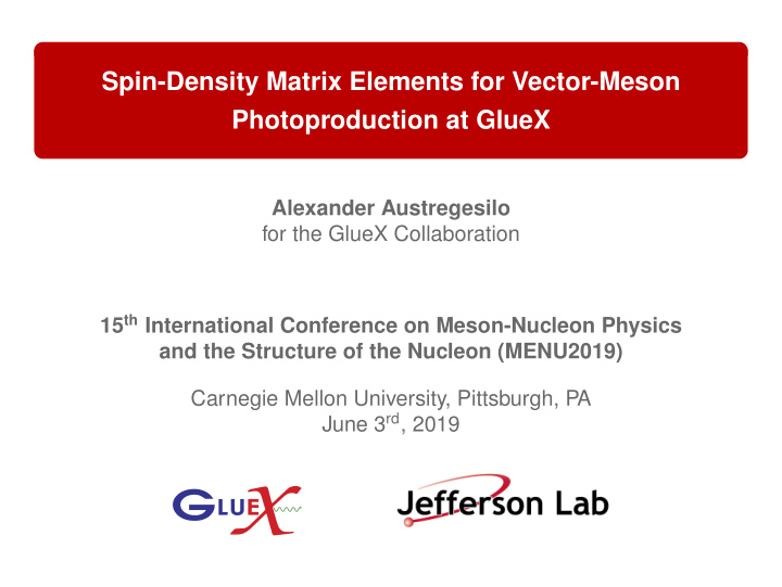 spin density matrix elements for vector meson
