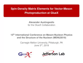 Spin-Density Matrix Elements for Vector-Meson  Photoproduction at GlueX  Alexander Austregesilo