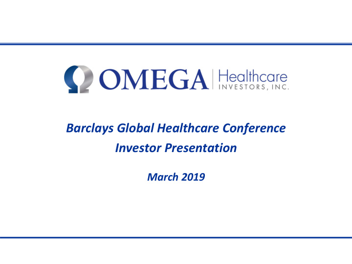barclays global healthcare conference investor
