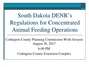 South Dakota DENRs  Regulations for Concentrated  Animal Feeding Operations  Codington County