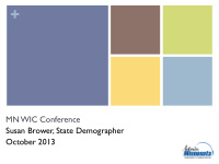 mn wic conference susan brower state demographer october