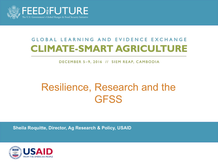 resilience research and the gfss