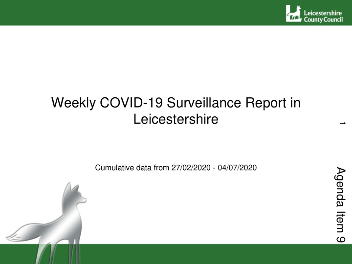 weekly covid 19 surveillance report in