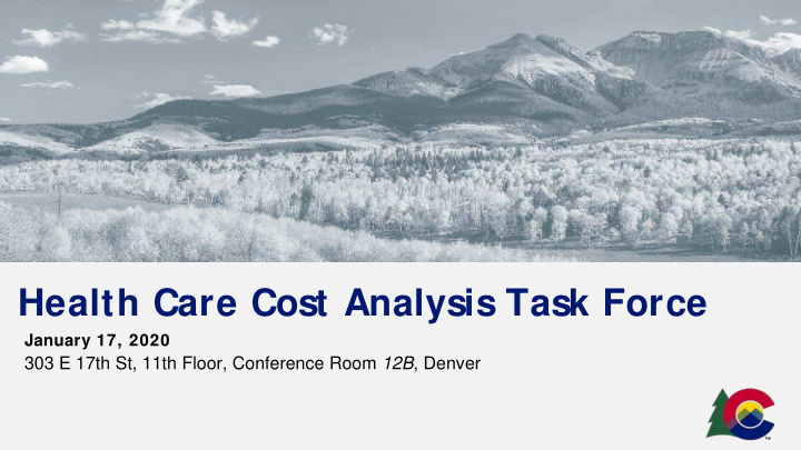 health care cost analysis task force