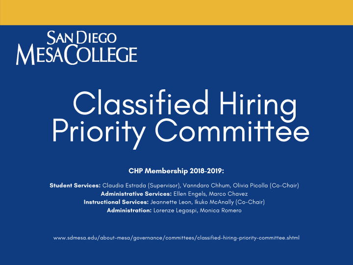 classified hiring priority committee