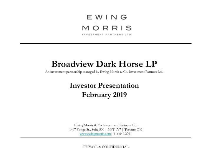 broadview dark horse lp