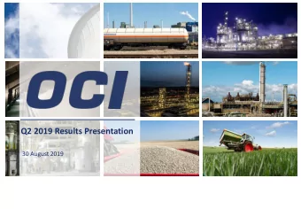 Q2 2019 Results Presentation  30 August 2019  Disclaimer  This presentation