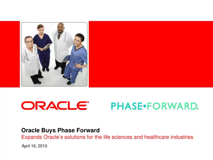 oracle buys phase forward